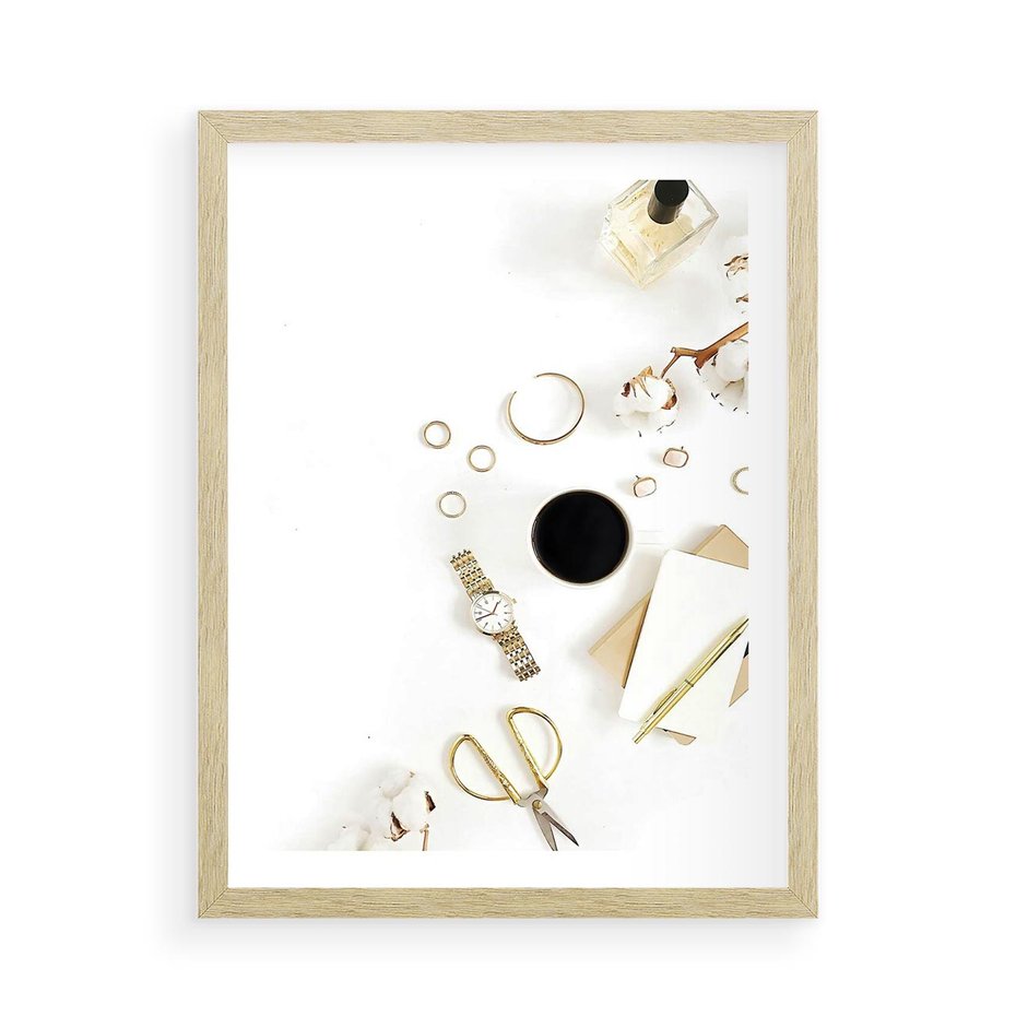 Plakat w ramie 50x70 - Luksusowy Lifestyle - kompozycja lifestyle, fotografia - rama drewno