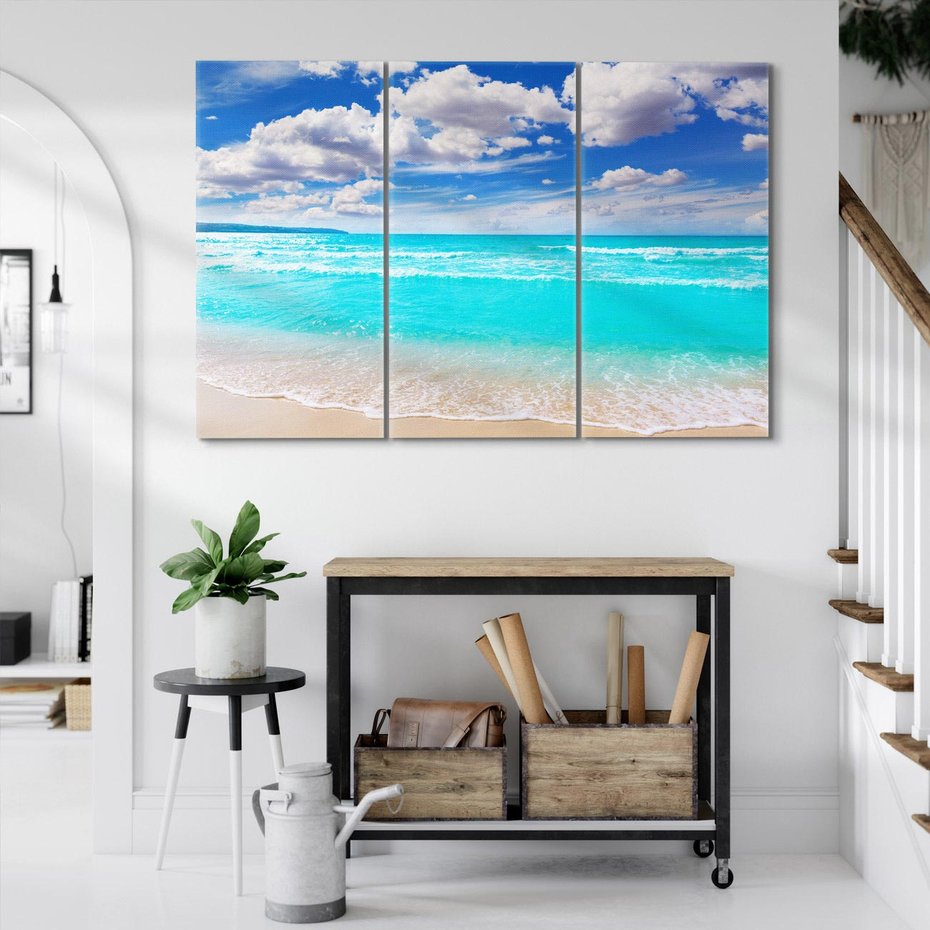 Obraz na płótnie 120x80 - Idylliczna plaża nad morzem - plaża, morze