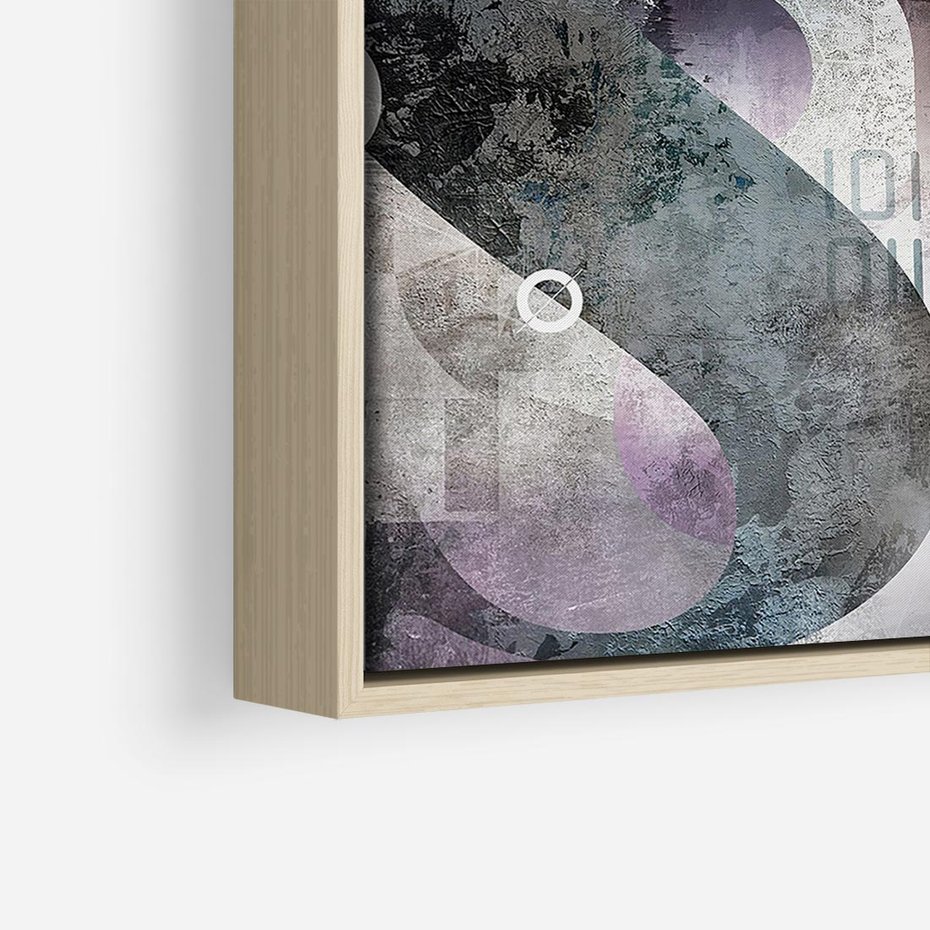 Obraz w ramie 50x50 - Nocne opowieści w barwach - typografia, abstrakcja - rama drewno