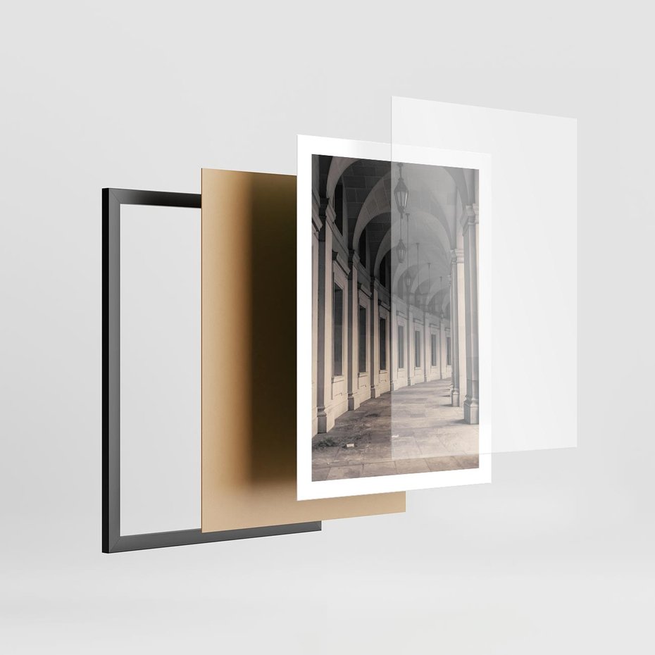 Plakat w ramie 50x70 - Kolumny Elegancji - architektura, kolumny - rama czarna