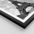 Plakat w ramie 50x70 - Nocna panorama Paryża z wieżą Eiffla - Eiffla, Paryż - rama czarna