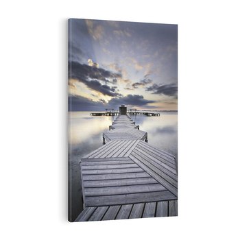 Obraz na płótnie 70x100 - Spokój nad Jeziorem - pomost, jezioro