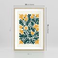 Plakat w ramie 50x70 - Impulsy Kreatywności - abstrakcyjne żółte kwiaty, kompozycja - rama drewno