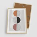 Plakat w ramie 50x70 - Eksperymenty z Geometrią - geometryczny plakat, sztuka nowoczesna - rama drewno