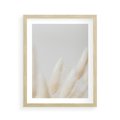 Plakat w ramie 40x50 - Biały Spokój - białe trawy, suche trawy pampas - rama drewno