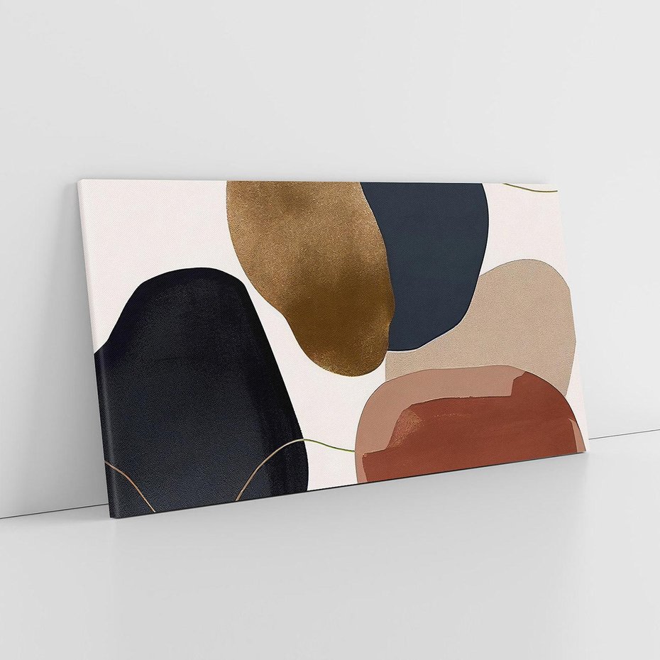 Obraz na płótnie 140x70 - Wibracje uczuć i emocji - nieregularne plamy, czarny