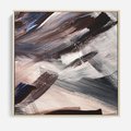 Obraz w ramie 80x80 - Eksploracja Dramaturgii - abstrakcyjny chaos, chatyczne maźnięcia pędzla - rama drewno