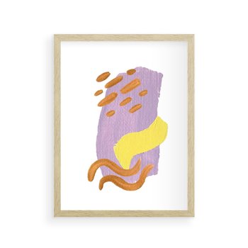 Plakat w ramie 50x70 - Kolorowe Pastelowe Spektrum - akwarela, minimalizm - rama drewno