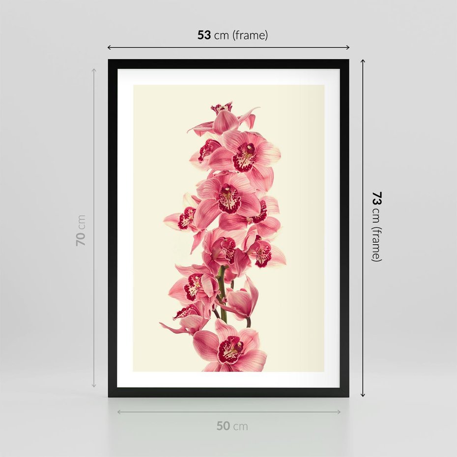 Plakat w ramie 50x70 - Orchidea w spa - relaks - orchidea, spa - rama czarna