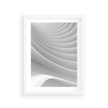 Plakat w ramie 30x40 - Geometryczna Harmonia - geometryczne, kształty - rama biała