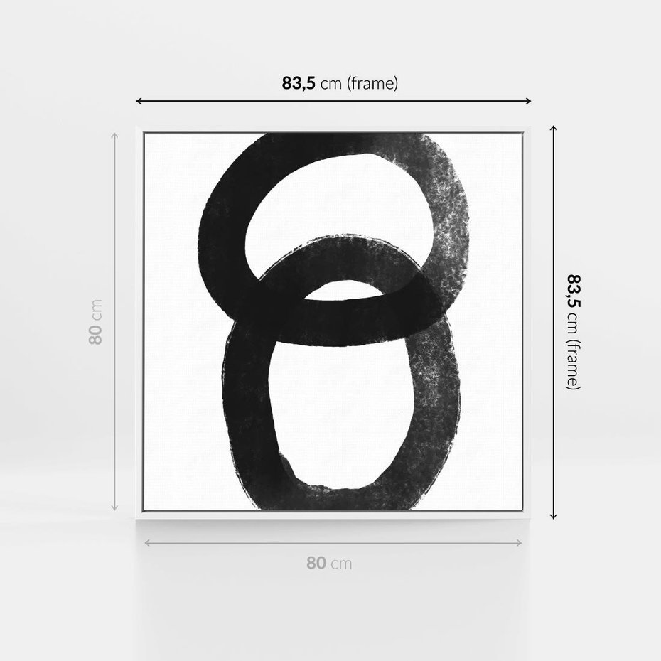 Obraz w ramie 80x80 - Kształtując Granice - abstrakcja, minimalizm - rama biała