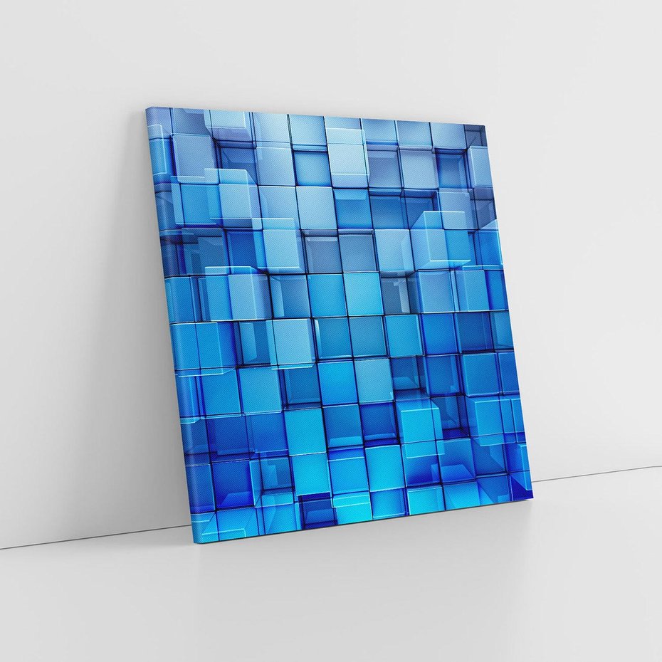 Obraz na płótnie 50x50 - Abstrakcyjne 3D: Kolorowe bloki - abstrakcja, 3d
