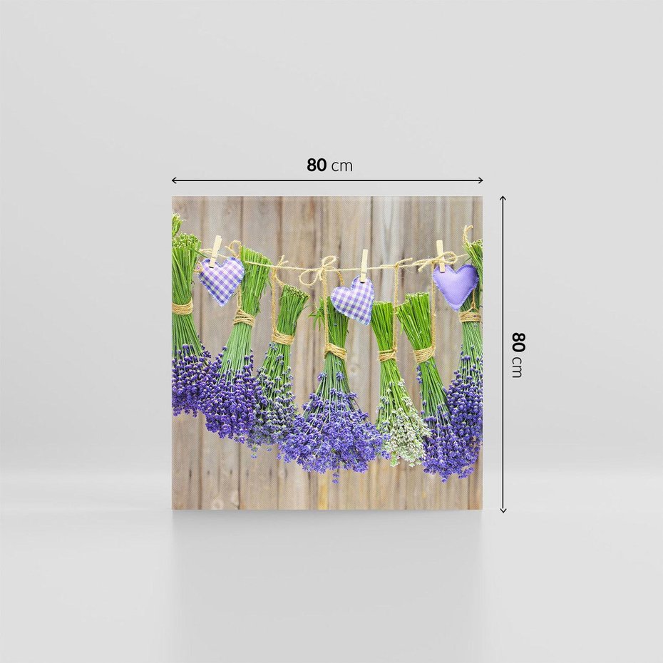 Obraz na płótnie 80x80 - Lawenda kompozycja Kwiaty - lawenda, kwiaty