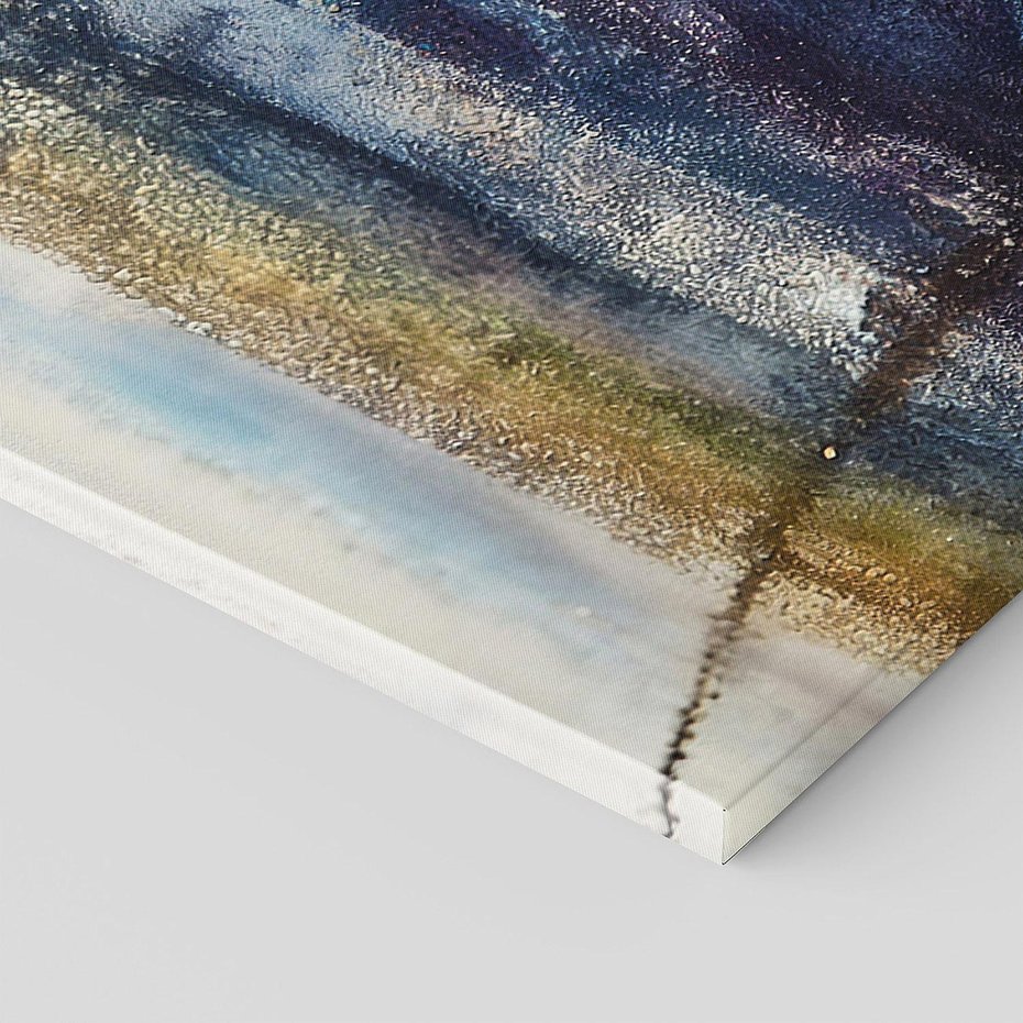 Obraz na płótnie 100x50 - Tekstura Kwiatu - olejny obraz, niebieski kwiat