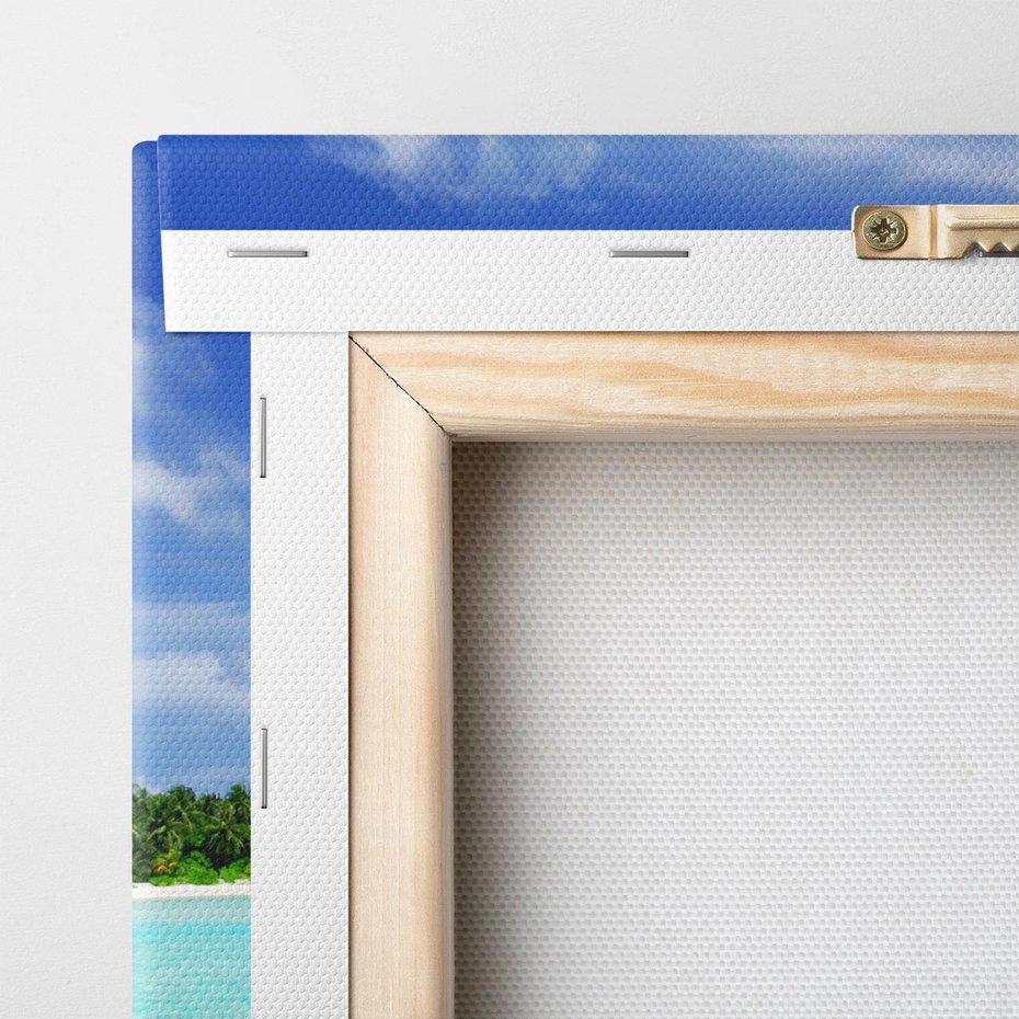 Obraz na płótnie 120x60 - Idylliczne molo na wyspie - plaża, molo