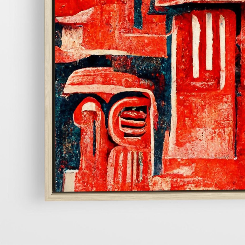 Obraz w ramie 50x50 - Mistyka Wschodnich Światów - orientalna sztuka, nawiązanie do Japonii - rama drewno