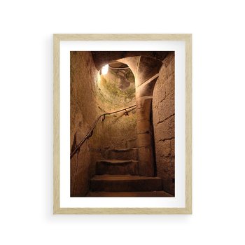 Plakat w ramie 30x40 - Perspektywa uliczki - uliczka, perspektywa - rama drewno