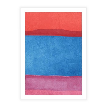 Plakat bez ramy 40x50 - Migocące Formy - kolorowe akwarelowe pasy, odcienie czerwień
