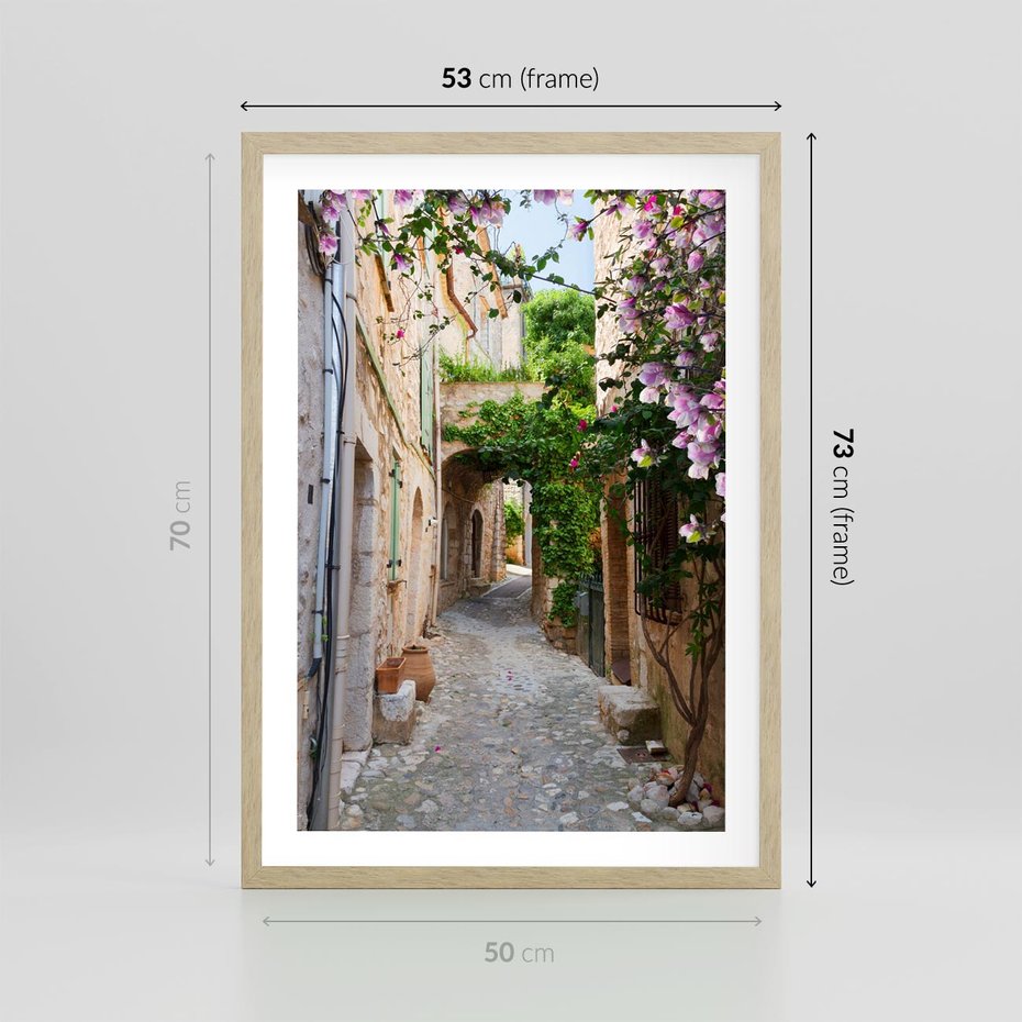 Plakat w ramie 50x70 - Ścieżka W Nieskończoność - uliczka, perspektywa - rama drewno