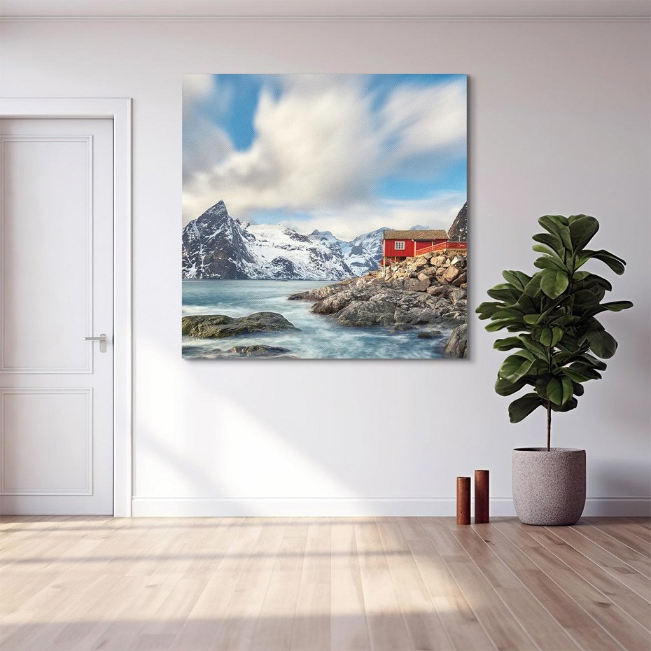 Obraz na płótnie 40x40 - Norweskie jezioro wśród gór - norwegia, jezioro