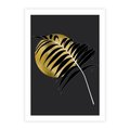Plakat bez ramy 21x30 - Egzotyczna Elegancja - palma, na czarnym tle