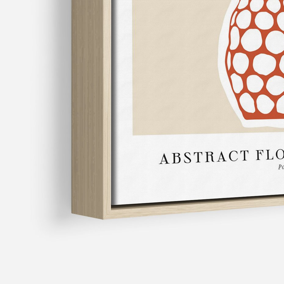 Obraz w ramie 70x100 - Kwiatowa Kreatywność - tropikalny liść w wazonie, typografia - rama drewno