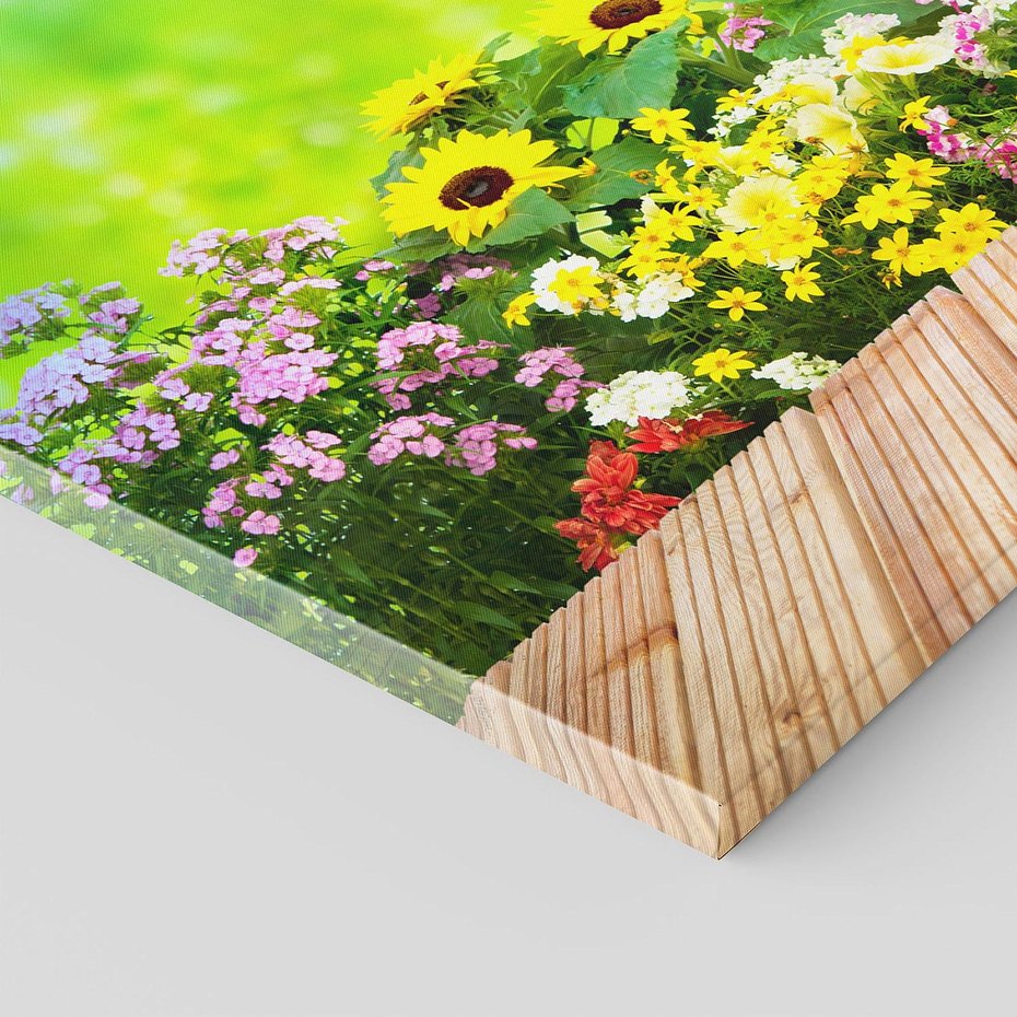 Obraz na płótnie 120x80 - Energiczny ogród - kwiaty, ogród