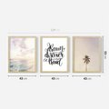 Zestaw obrazy w ramie 40x50 galeria - Cytat, podróż, rajska, plaża - rama drewno