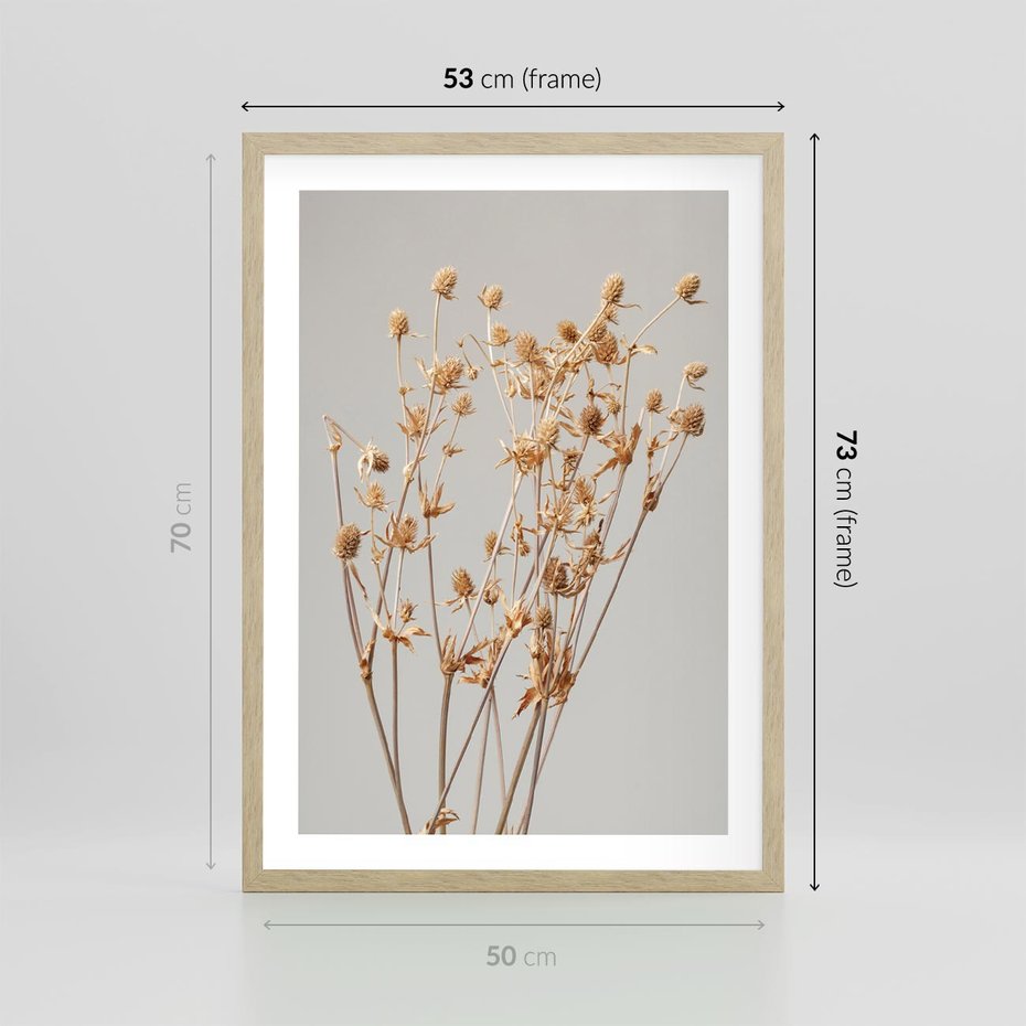 Plakat w ramie 50x70 - Delikatne gipsówki - gipsówka, suche - rama drewno