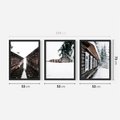 Zestaw obrazy w ramie 50x70 galeria - Domki, w, górach, zima, perspektywa - rama czarna