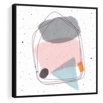 Obraz w ramie 50x50 - Migotliwa Opowieść - abstrakcyjna kompozycja, jak ręcznie malowana - rama czarna