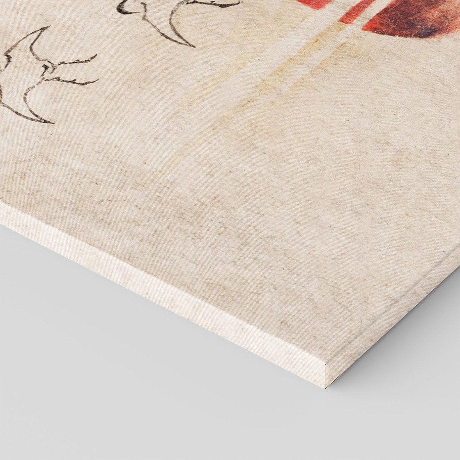 Obraz na płótnie 100x70 - "Birds and sunset" Katsushiki Hokusai - Reprodukcja - reprodukcja, obraz na płótnie