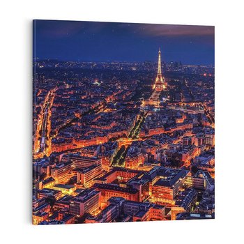 Obraz na płótnie 70x70 - Nocne impresje Paryża - Paryż, noc