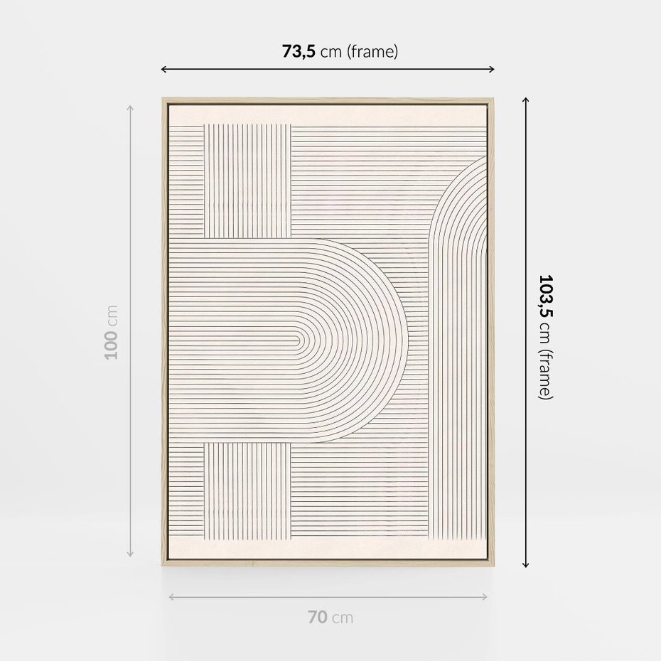 Obraz w ramie 70x100 - Geometryczna Elegancja Mid Century - mid century, minimalizm - rama drewno