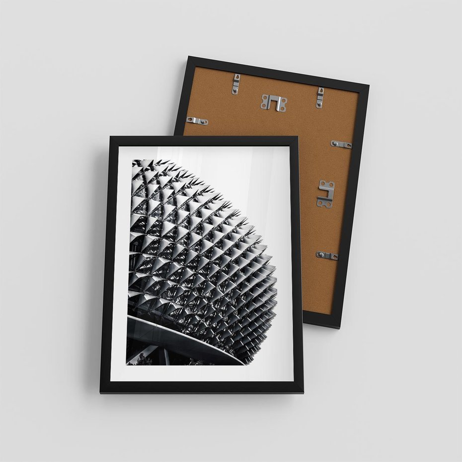 Plakat w ramie 30x40 - Nowoczesność w Czerni i Bieli: Architektoniczna Piękność - nowoczesna architektura, black and white - rama czarna