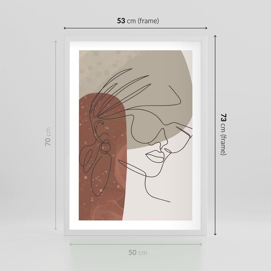 Plakat w ramie 50x70 - Kreatywność na Tle Plam - abstrakcyjna grafika, plamy - rama biała