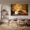 Obraz na płótnie 70x50 - Kawowe uniesienie - kawa, filiżanka