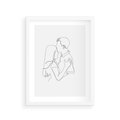 Plakat w ramie 30x40 - Bezgraniczne Przenikanie - para zakochanych, kobieta i mężczyzna - rama biała