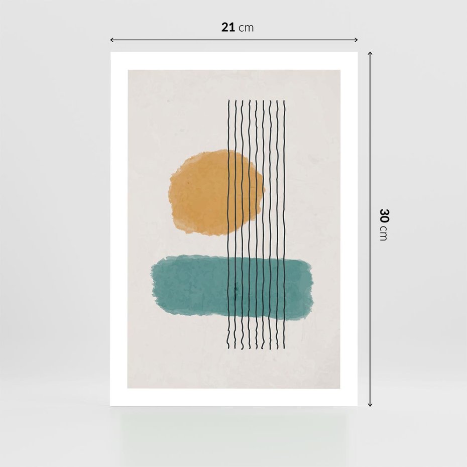 Plakat bez ramy 21x30 - Wibracje Barw - abstrakcyjne akwarelowe plamy, nieregularne kreski