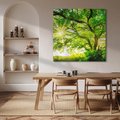 Obraz na płótnie 60x60 - Natura w pełnym rozkwicie - drzewo, niebo