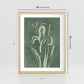 Plakat w ramie 30x40 - Zielony Oddech - zielona abstrakcja, zgaszona zieleń - rama drewno