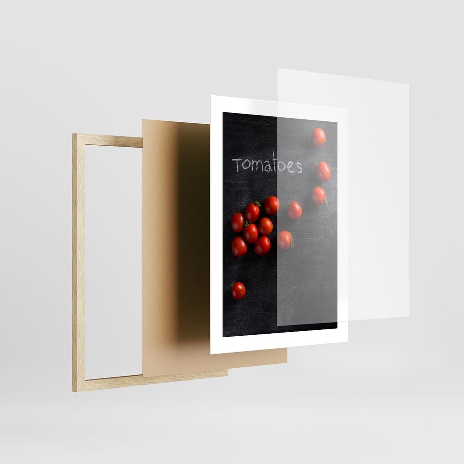 Plakat w ramie 30x40 - Świeżość Smaku - pomidory, kuchnia - rama drewno