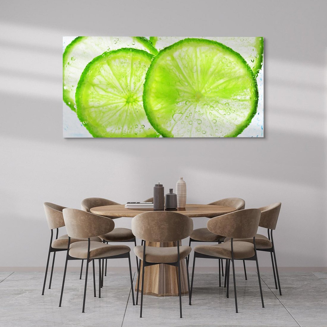 Obraz na płótnie 140x70 - Soczyste limonki - limonki, owoce