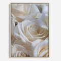 Obraz w ramie 80x120 - Białe róże piękności - białe, róże - rama drewno