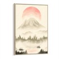 Obraz w ramie 50x70 - Przyroda Japonii - japońska akwarela, góry - rama drewno