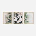 Zestaw obrazy w ramie 50x70 galeria - Liście, kwiaty, nowoczesny, styl - rama drewno