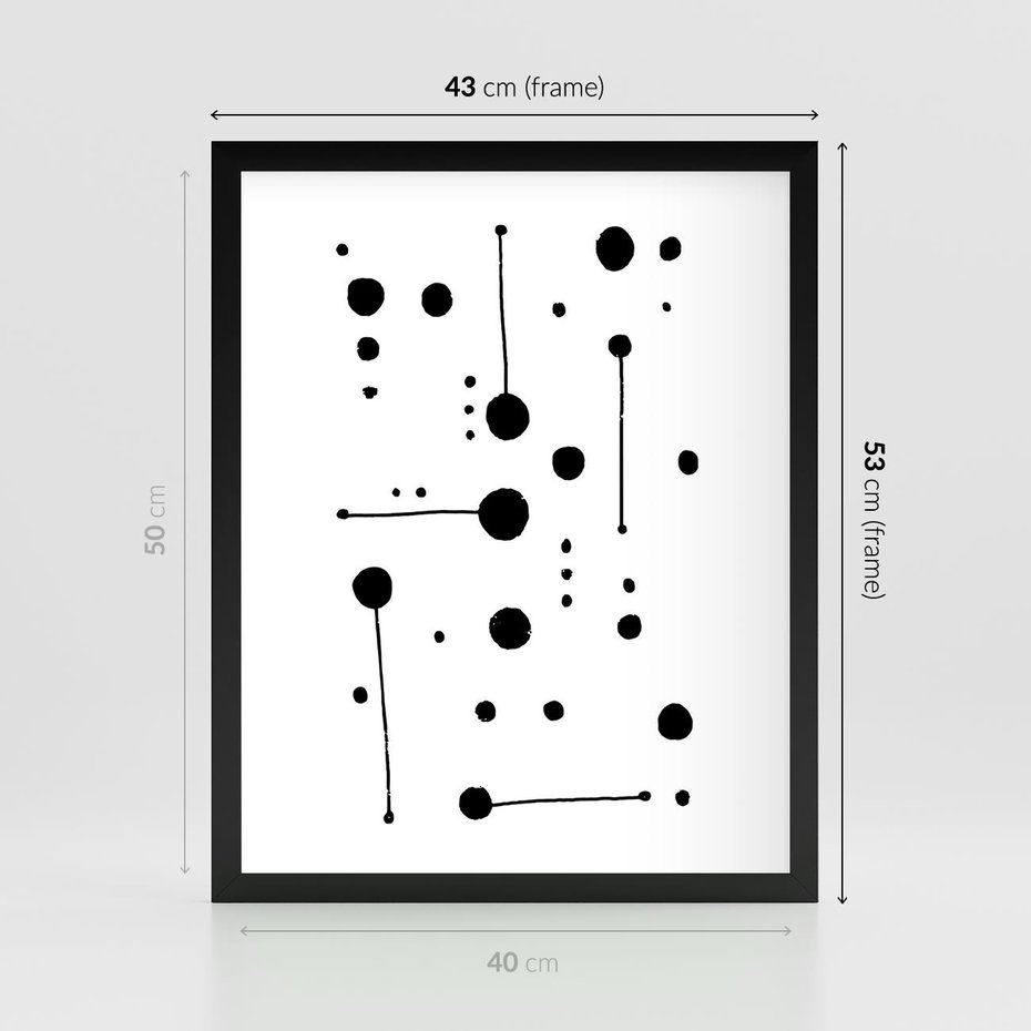 Plakat w ramie 40x50 - Złudne Odbicia - abstrakcja, minimalizm - rama czarna