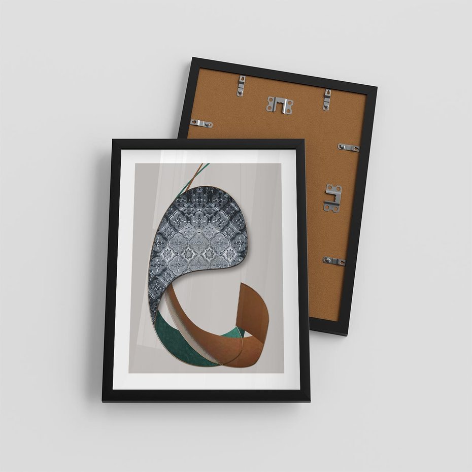 Plakat w ramie 30x40 - Abstrakcyjne Światy Geometrii - nowoczesny, geometryczny - rama czarna