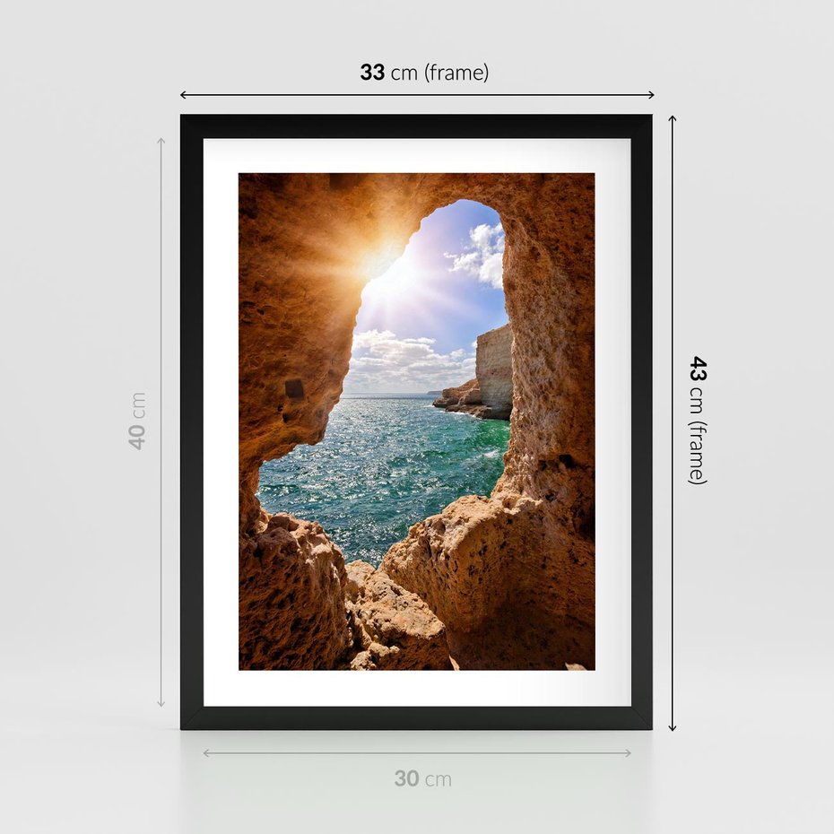 Plakat w ramie 30x40 - Potęga Natury - morze, klify - rama czarna