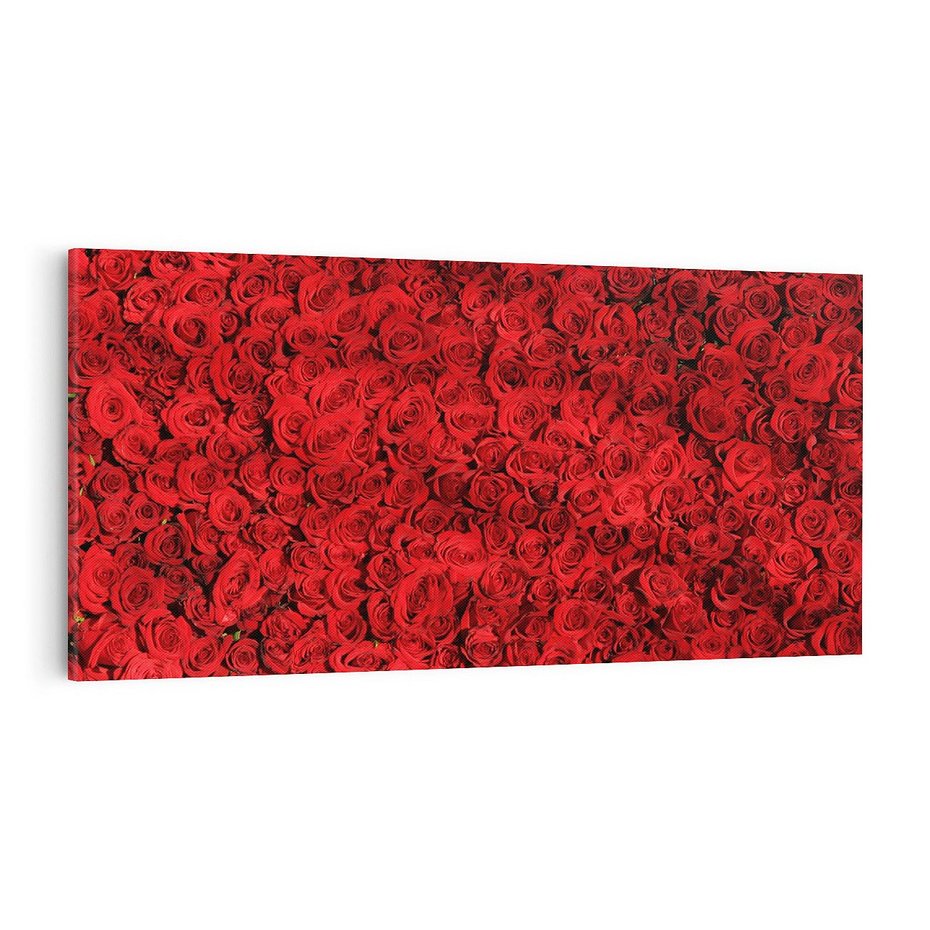 Obraz na płótnie 120x60 - Czerwona Pasja - czerwone, róże